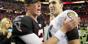 Quarterbacks Matt Ryan (left) and Joe Flacco (right) both apart of teams with several offseason moves.