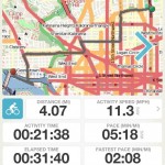You can see our route info in the sidebar thanks to the iPhone app Map My Tracks!