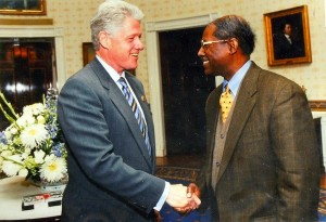 President Bill Clinton with Ronald W. Walters at the White House.