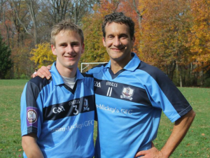 McCarthy and his son, Jack, after a Gaelic football game last fall. 