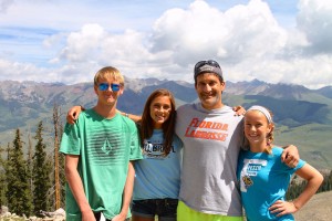McCarthy and his children in Colorado last summer. From left: Jack, Annie, Michael and Lucy.