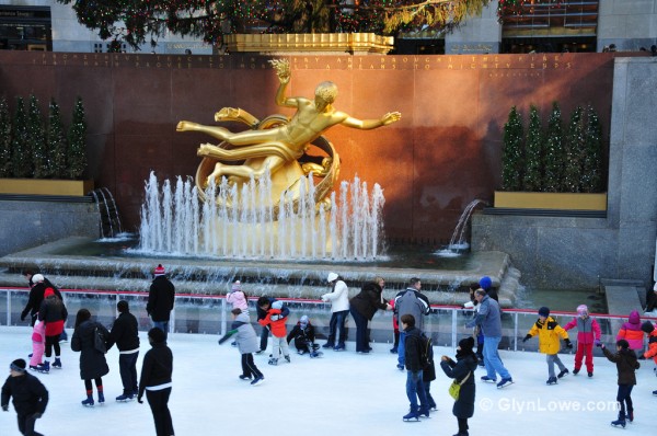 Ice skating rink at Rockefeller Center.