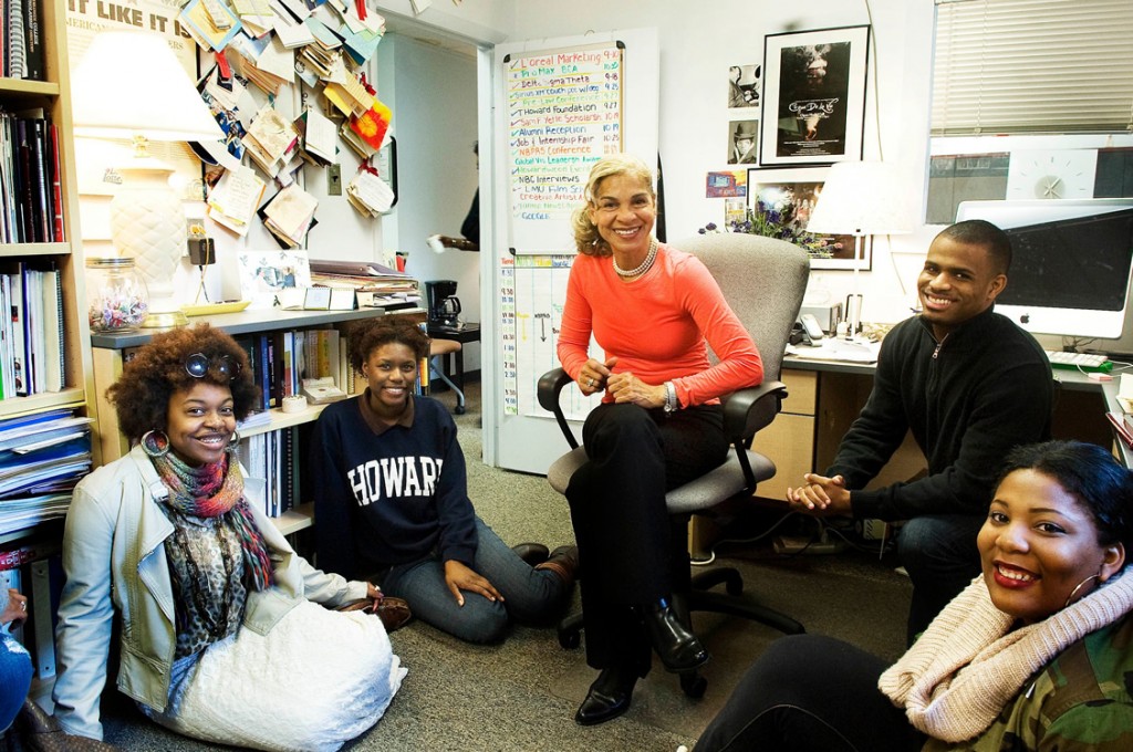 Howard University students are constantly in and out of Carol Dudley's office in Career Development at the Cathy Hughes School of Communications.