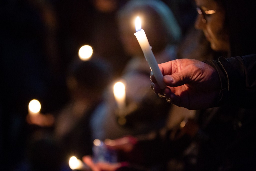Pittsburgh residents hold a vigil to mourn the 11 worshippers killed at the Tree of Life Synagogue.